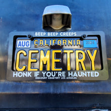 Load image into Gallery viewer, HONK IF YOU&#39;RE HAUNTED license plate frame
