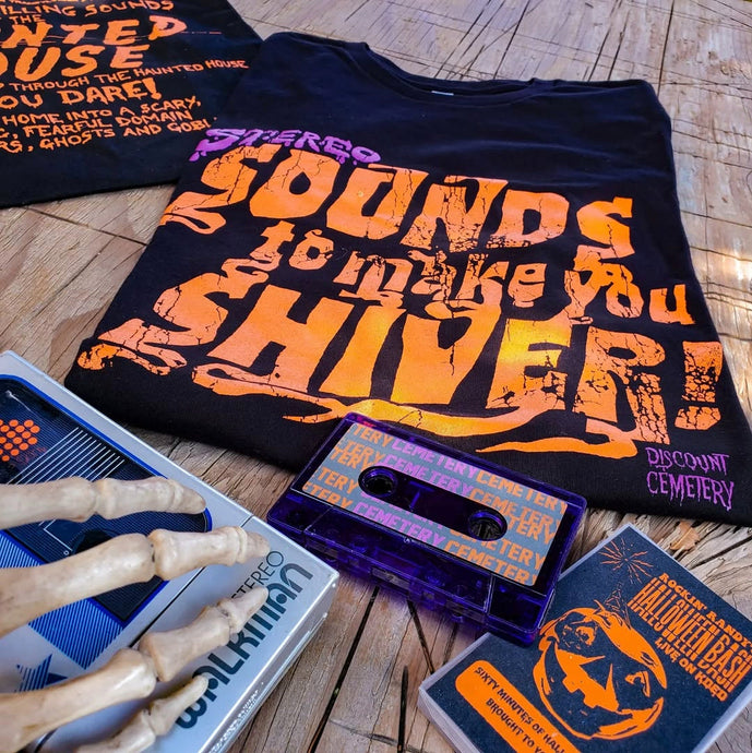 SOUNDS TO MAKE YOU SHIVER tee shirt (XS, S, 4X, 5X left)