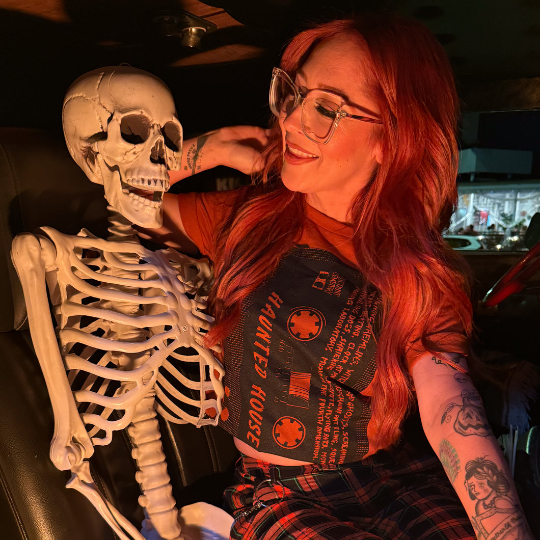 HAUNTED CASSETTE black tape autumn tee