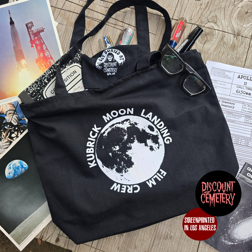 KUBRICK MOON LANDING large zipper tote bag