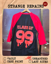 Laden Sie das Bild in den Galerie-Viewer, FACULTY - CLASS OF 99- "ZEKE'S GTO" RED &amp; BLACK RAGLAN