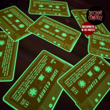 Load image into Gallery viewer, HAUNTED CASSETTE glow in the dark sticker