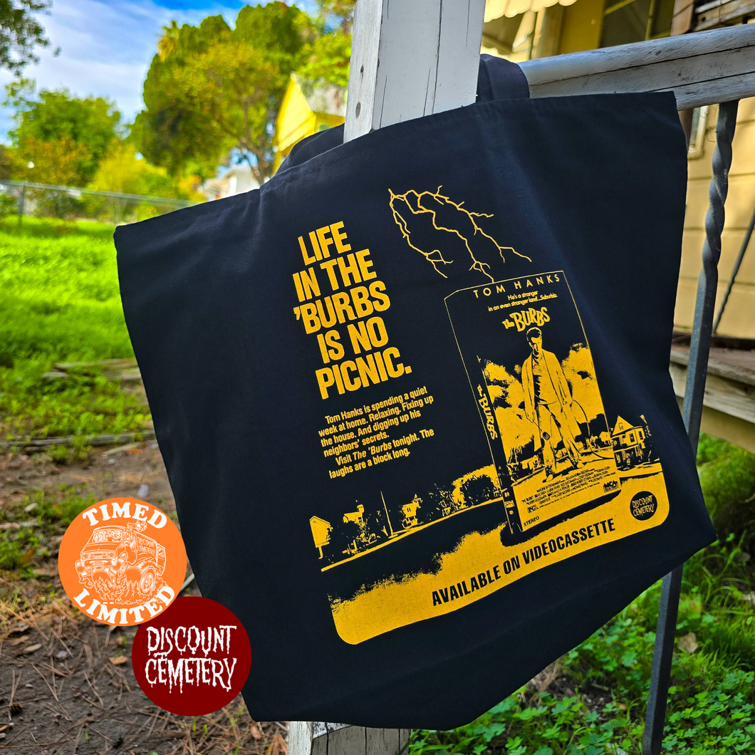 'BURBS - NO PICNIC large zipper tote