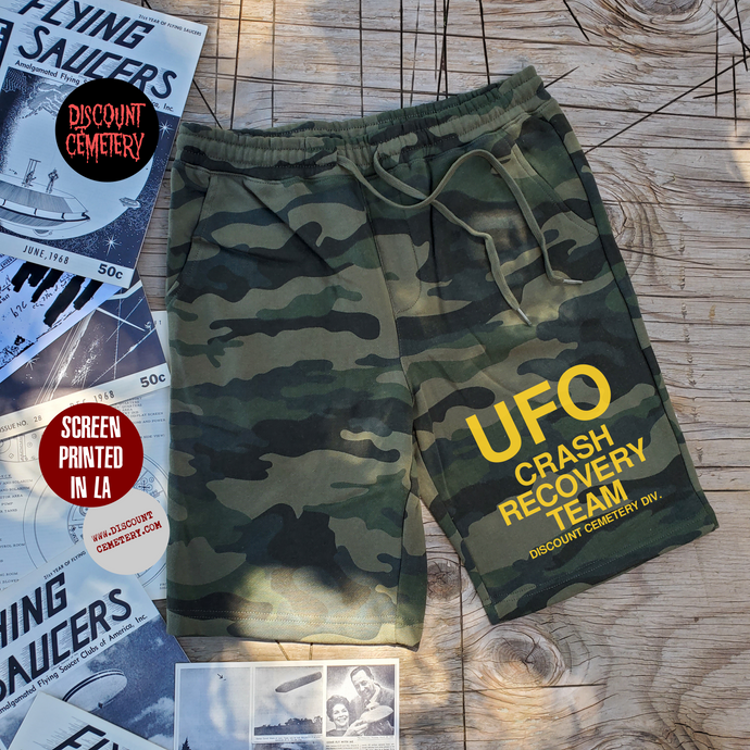 UFO CRASH RECOVERY TEAM camo shorts