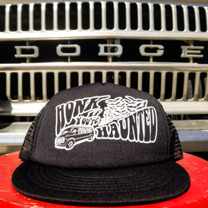 HONK IF YOU'RE HAUNTED trucker hat - Discount Cemetery
