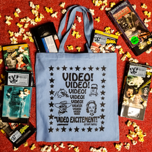 Load image into Gallery viewer, VIDEO EXCITEMENT! blue tote - Discount Cemetery